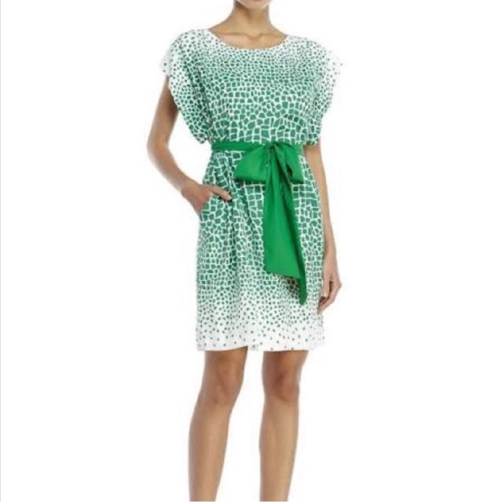 NWOT Eliza J Short Dress - White and Green - Size 12
